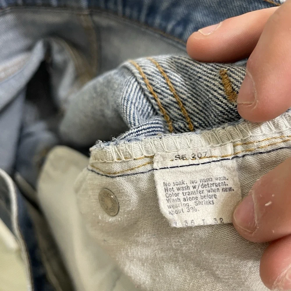 Vtg 70s Levis 517 Jeans Mens 36x32 (fit 36x28) Raw Hem Bootcut TALON Whiskers